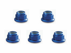 M4 Al Flange Nylon Nut Dark Blue 5pcs Set