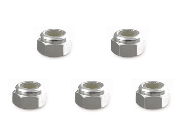 M3 Al Nylon Nut Silver 5pcs Set