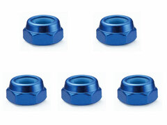 M3 Aluminum Thin Nylon Nut Dark Blue 5pcs Set