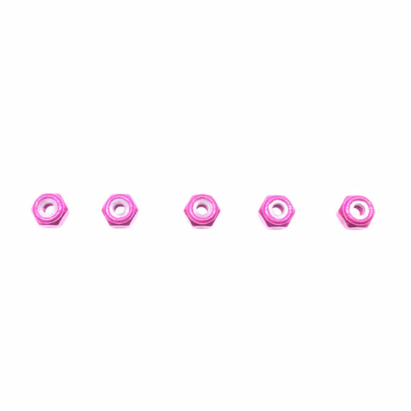 M2 Al Nylon Nut Pink 5pcs Set