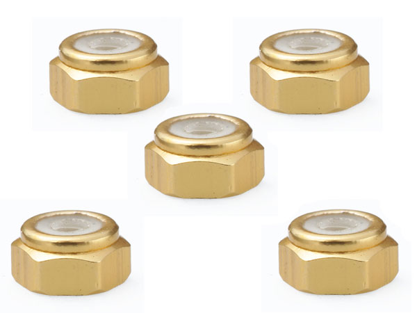 M2 Al Nylon Nut Gold 5pcs Set