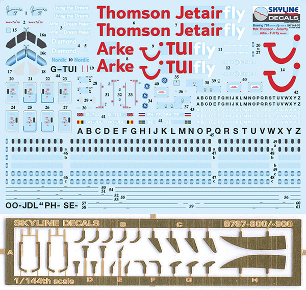 B787 Dreamliner TUI Decals