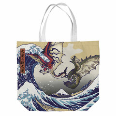 Monster Hunter Ukiyoe Tote Bag Rathalos & Rathian x Mount Fuji