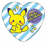 Pokemon Pikachu Girly Collection Heart Tin Badge Striped