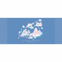 Kirby The Landscape of Dream Land Face Towel (3) Lv.4 Grape Garden