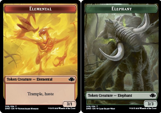 Elephant // Elemental Double-sided Token - Foil