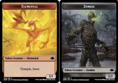 Elemental (006) // Zombie (005) Double-Sided Token - Foil