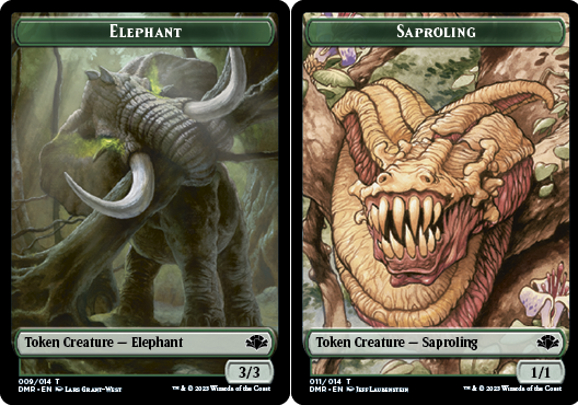 Elephant Token // Saproling Token - Foil