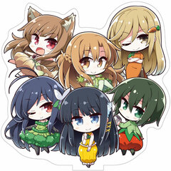Dengeki Bunko 25th Anniversary Acrylic Stand (Large) Vegetable Clothes, Everyone