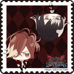 DIABOLIK LOVERS LOST EDEN - Postage Stamp-style Rubber Mat Coaster: Yuma, Azusa