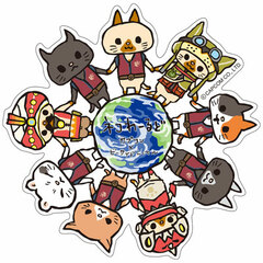 CAPCOM x B-SIDE LABEL Sticker - Monster Hunter: World: Neko World