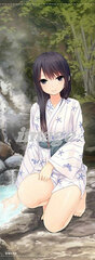 Coffee Kizoku - Life-size Wall Scroll: Rika Shiramine (Hot Spring Yukata ver.)