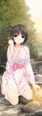 Coffee Kizoku - Life-size Wall Scroll: Sumika Aoyama (Hot Spring Yukata ver.)