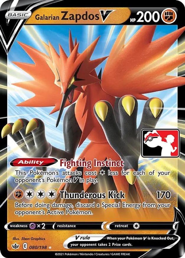 Galarian Zapdos V - 080/198 - Ultra Rare