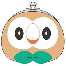 Pokemon - Face Metal Clasp Pouch: Rowlet