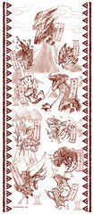Monster Hunter XX - Japanese-design Japanese-style Towel: Red