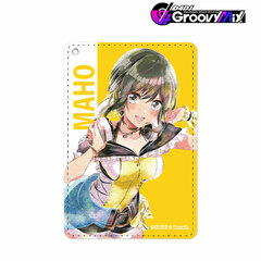 D4DJ Groovy Mix Akashi Maho Ani-Art aqua label 1-Pocket Pass Case