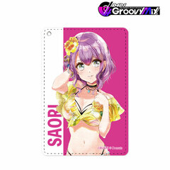 D4DJ Groovy Mix Hidaka Saori Ani-Art aqua label 1-Pocket Pass Case