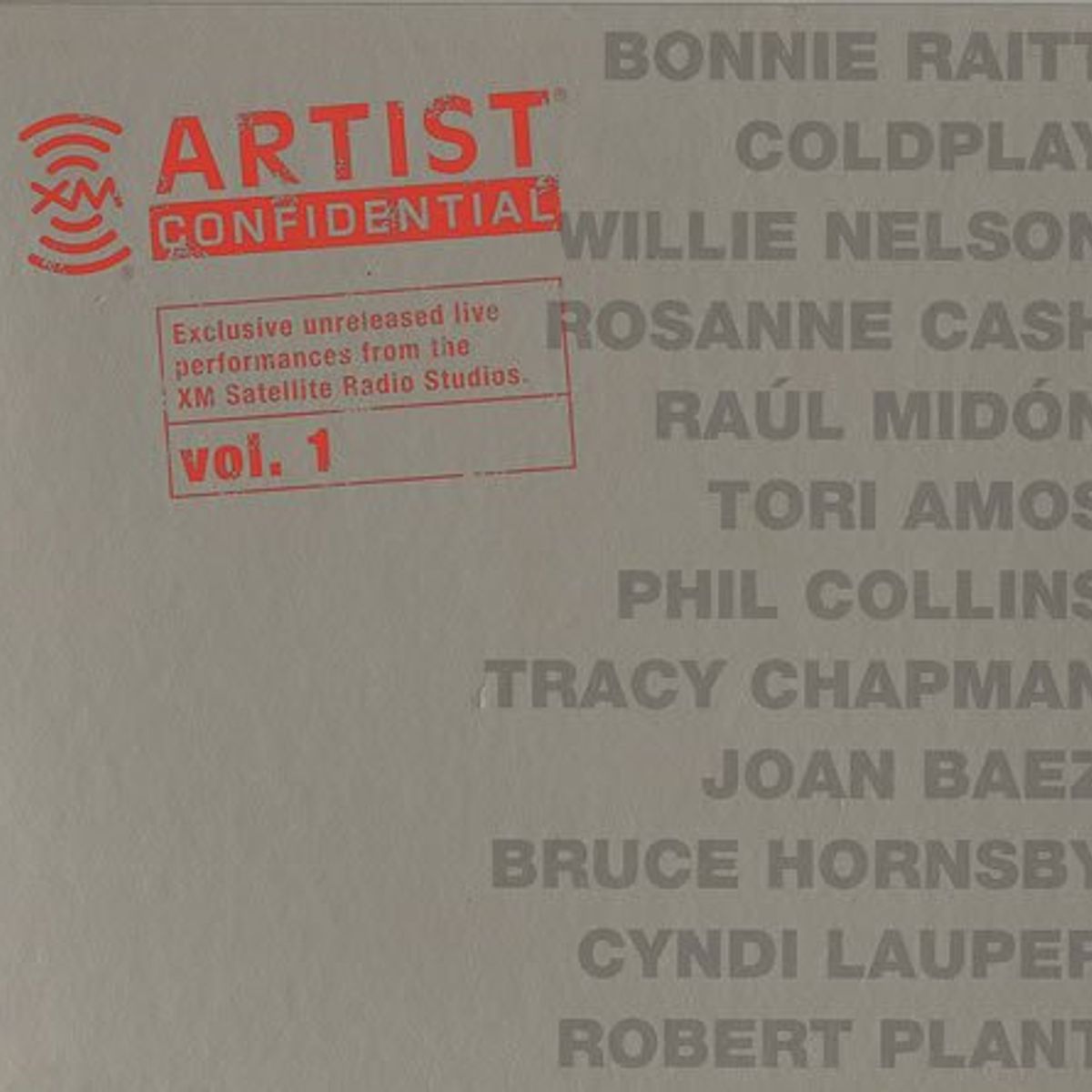 XM Artist Confidential Vol. 1 (CD)