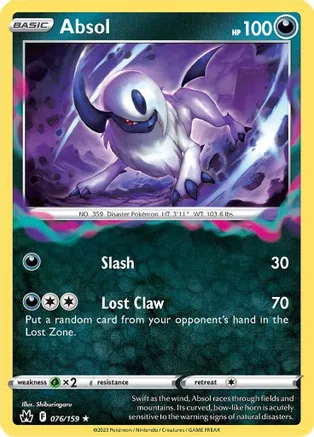 Absol - 076/159 - Holo Rare - Reverse Holo