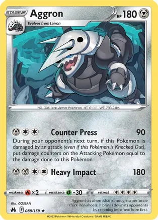 Aggron - 089/159 - Holo Rare