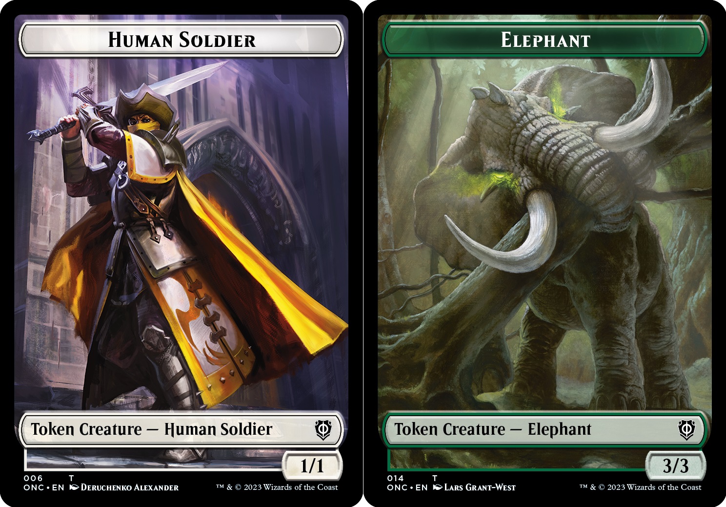 Human Soldier // Elephant Double-sided Token