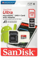 Sandisk Ultra microSDXC Card - 256GB, Class 10, UHS-I