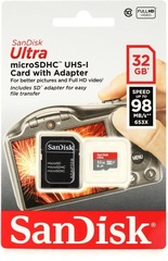 Sandisk Ultra microSDHC Card - 32GB, Class 10, UHS-I