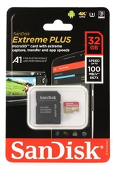 Sandisk Extreme PLUS microSDHC Card - 32GB, Class 10, U3, UHS-I