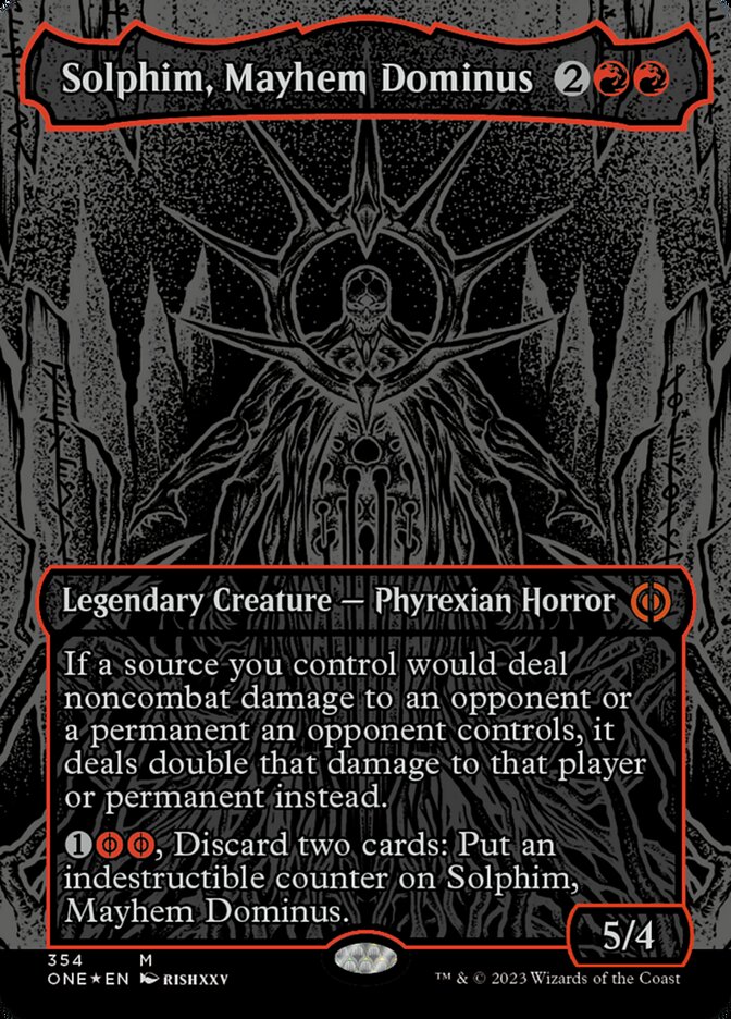 mtg oil slick cards Phyrexian Vindicator (Oil Raised Foil) [Phyrexia: All Will Be One] Grand Unifier enters the battlefield Mondrak, Glory Dominus