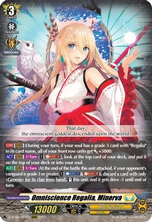 Omniscience Regalia, Minerva - D-BT08/007EN - RRR