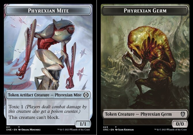 1x Phyrexian Germ (023) // Phyrexian Mite (011) Token - Foil MTG Phyrexia:  All W | eBay