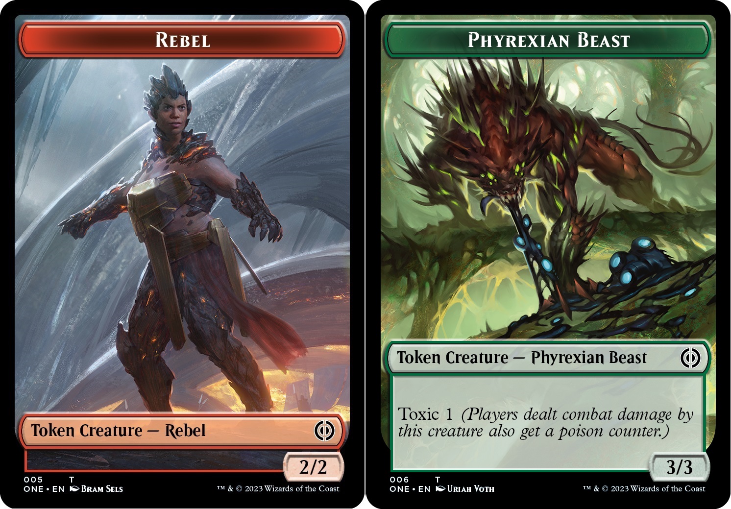 Rebel Token // Phyrexian Beast Token Double-Sided Token - Foil - Magic: The  Gathering » Magic Singles » Phyrexia: All Will Be One - Turn Zero Games