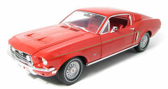 GreenLight Model Car 1/18 Red w/Gold Stripe 1968 Ford Mustang GT Fastback