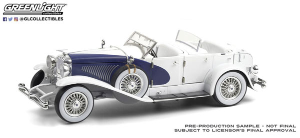 1/18 Duesenberg II SJ - White and Blue (Top-Down)