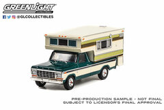 1/64 1978 Ford F-250 with Large Camper - Dark Jade Metallic & Wimbledon White