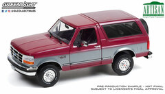 1/18 Artisan Collection - 1996 Ford Bronco XLT - Burgundy and Silver with Gray Interior
