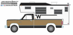 1/64 1990 Dodge Ram D-250 Royal SE with Winnebago Slide-In Camper - Black and Sand Metallic