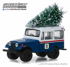 1/64 1972 Jeep DJ-5 United States Postal Service (USPS) - Blue with White Roof with Christmas Tree Accessory
