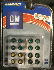 1/64 General Motors Wheel & Tire Pack - 16 Wheels, 16 Tires, 8 Axles (Rare Color Ver.)