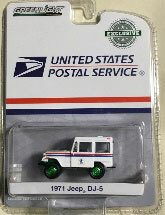 1/64 1971 Jeep DJ-5 United States Postal Service (USPS) - White with Red and Blue Stripes Rare Color Ver.