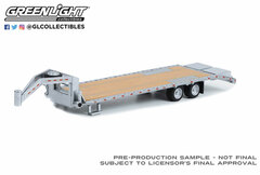 1/64 Gooseneck Trailer - Primer Gray with Red and White Conspicuity Stripes