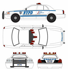 1/64 Hot Pursuit - 2011 Ford Crown Victoria Police New York City Police Dept with NYPD Squad Number Decal Sheet