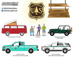 1/64 Motor World Multi-Car Dioramas - Campsite Cruisers United States Forest Service (USFS) Edition