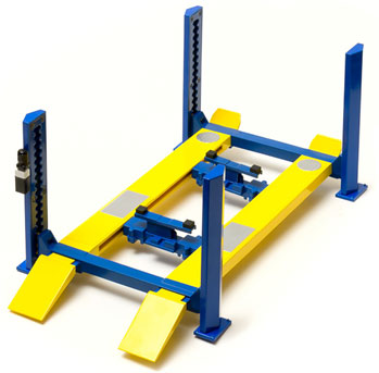 1/18 Four-Post Lift - Blue & Yellow