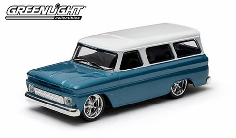 1/43 1966 Chevrolet Suburban - Blue with White