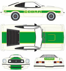 GreenLight 1/18 1978 Ford Mustang II Cobra II - White w/Green Billboard Stripes
