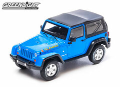 GreenLight Model Car 1/43 2010 Jeep Wrangler Islander Edition - Blue
