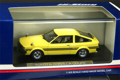 Hi-Story Resin Model 1/43 Virginia Yellow Toyota Corolla Coupe Levin (1979)