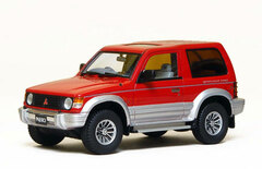 Hi-Story 1/43 Mitsubishi Pajero Metaltop Wide (1991) Venus Red/Gray Silver